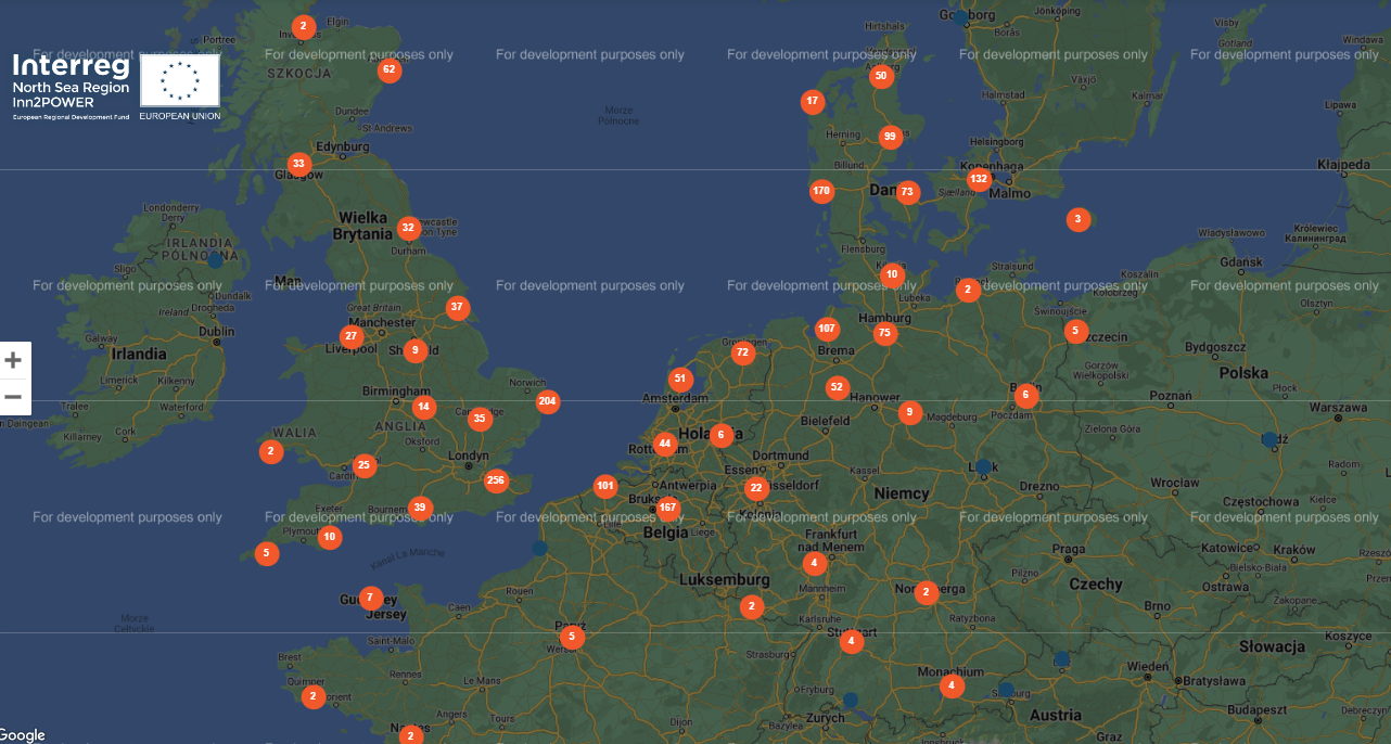 Mapa przedsiębiorstw łańcucha zaopatrzenia, źródło: www. inn2power.eu 