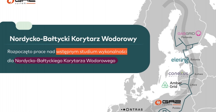 Rozpoczęto prace nad studium wykonalności dla Nordycko-Bałtyckiego Korytarza Wodorowego