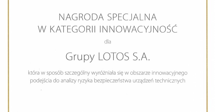 LOTOS innowatorem bezpieczeństwa technicznego 