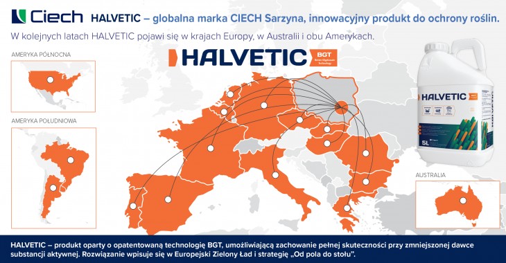 Herbicyd Halvetic 180 SL dobrze przyjęty w Polsce. Zarejestrowany w USA, Grecji i Portugalii